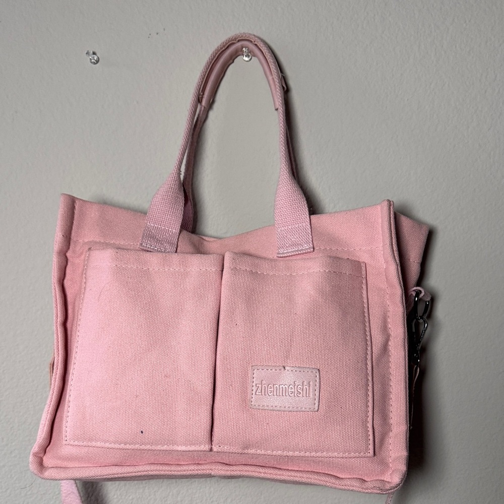 Pink Canvas Tote Bag